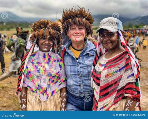 Young Girls Of A Papuan Tribe In Baliem Valley Festival Editorial