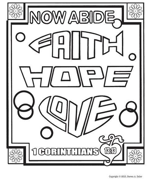 1 Corinthians 13 13 Coloring Page Coloring Pages
