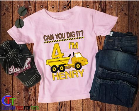 Construction Birthday Shirt Personalized Dump Truck Birthday Etsy
