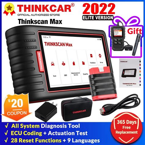 thinkcar thinkscan max auto car diagnostic scan tools full system obd2 scanner 28 reset tpms