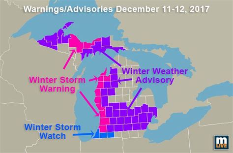 Winter Storm Warnings Line Michigans Western Shore Advisories