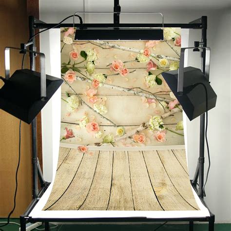 Nk Home Vinyl Cloth Flower Wood Wall Photography Backdrop Photo Studio