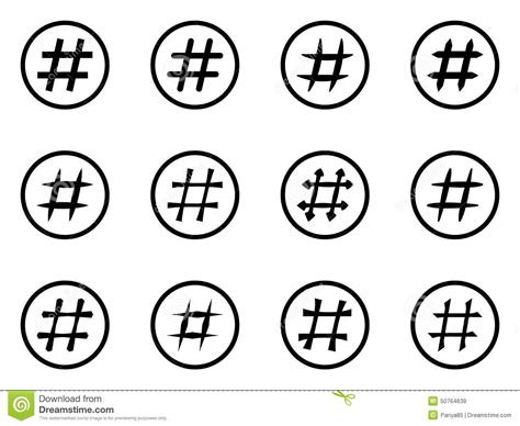 Icon Set Of Hashtags. Hashtag Symbols Stock Vector - Illustration of ...