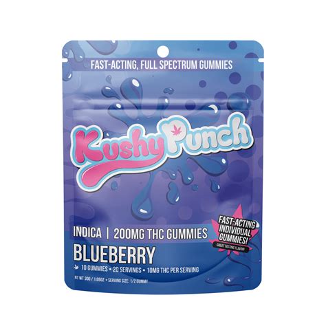 Kushy Punch Kushy Punch Indica Blueberry Individual Gummies 200mg
