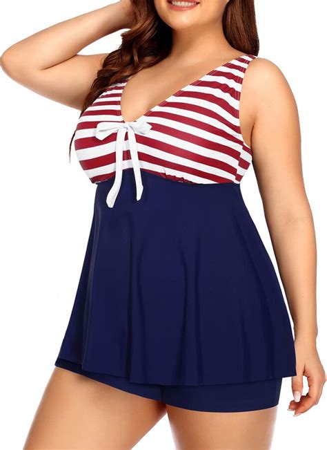 Yonique Plus Size Tankini Swimsuits For Women With Shorts Flyaway