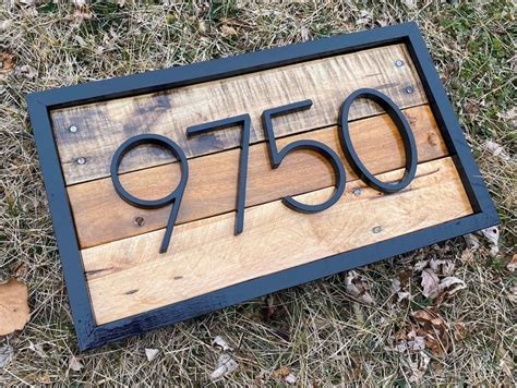 House Numbers Rustic Farmhouse Address Sign Modern House Etsy