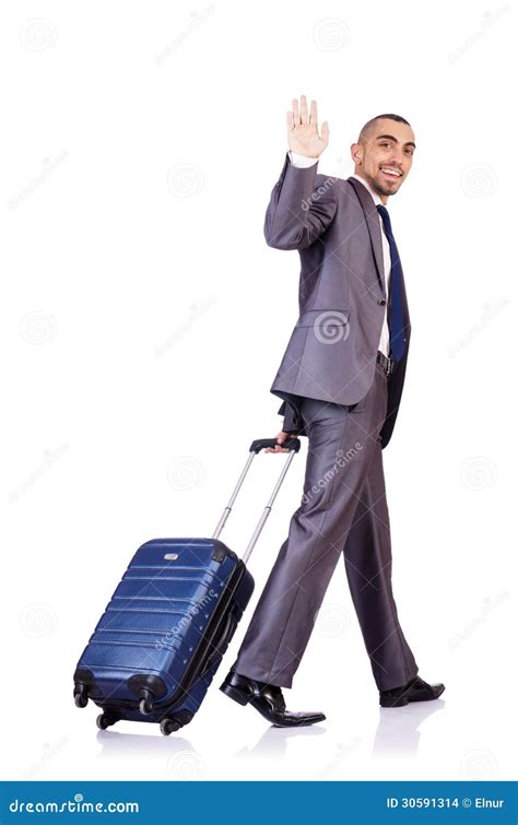 Businessman With Luggage Stock Photo Image Of Smile 30591314