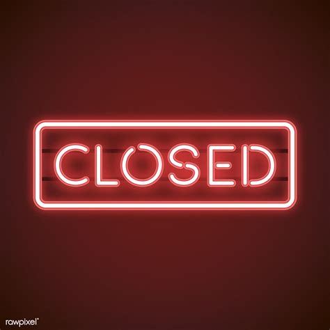 Red Closed Neon Sign Vector Free Image By Red Aesthetic