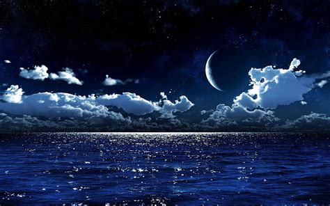 Ocean Moon Ocean Night Sky Anime Hd Wallpaper Pxfuel