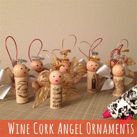 Wine Cork Angel Ornaments Welcome