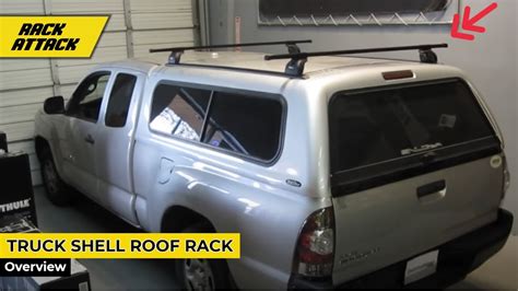 Truck Cap Camper Shell Topper With Thule Podium Base Roof Rack On