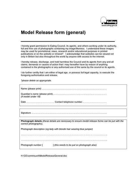 50 Best Model Release Forms Free Templates ᐅ TemplateLab