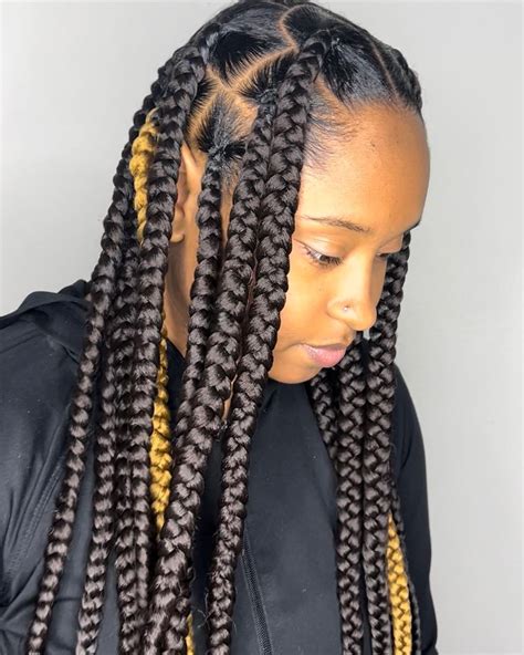 Boho Knotless Braids With Color Add Some Pizzazz To Your Look With