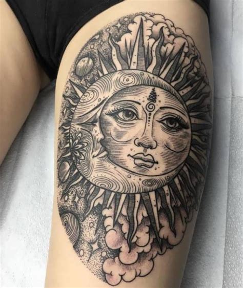 Tattoo Sun Moon And Clouds Tattoo Ideas With Images Sun