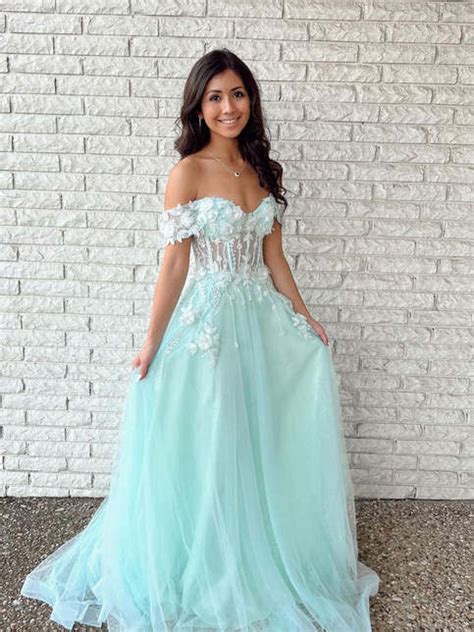 Green Tulle A Line Lace Long Prom Dress Green Lace Evening Dress