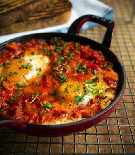 baked eggs with chorizo taken from back in the saddle
