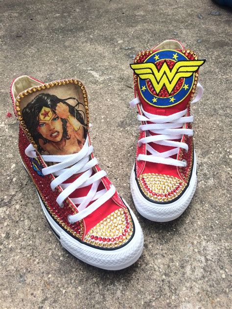 Custom Wonder Woman Chuck Taylor Converse With Images Chuck Taylors