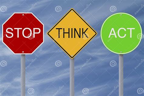 Stop Think Act Stock Illustration Illustration Of Road 30576619