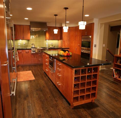 From the cabinet you may then go up and down to various other parts of the kitchen, such as sinks, countertop, or even floor. Contemporary mahogany kitchen and island. So I can see ...