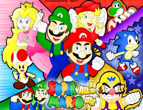 Super Mario All Star Attack Promotional Poster By Faisaladen On