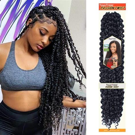 6pcs Passion Twist Braiding Hair Extensions Synthetic Water Wave Crochet For Passion Twist Low