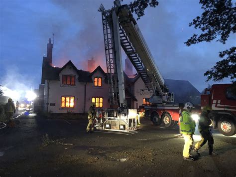 Former Pub Wrecked As 60 Firefighters Tackle Blaze Next To A41