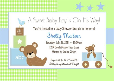 Baby Boy Babyshower Invitation Template