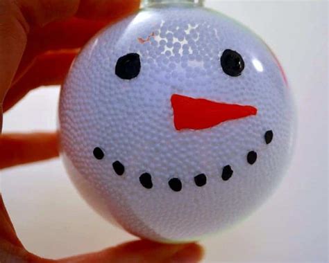 Snowman Christmas Ornament Using Clear Plastic Ball Fillable Ornaments