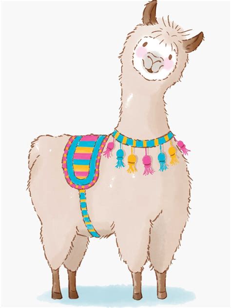 Happy Llama Llama Sticker For Sale By Mikkibutterley Redbubble