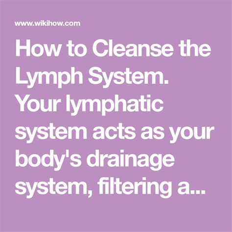 Cleanse The Lymph System Lymphatic System Cleanse Immune System