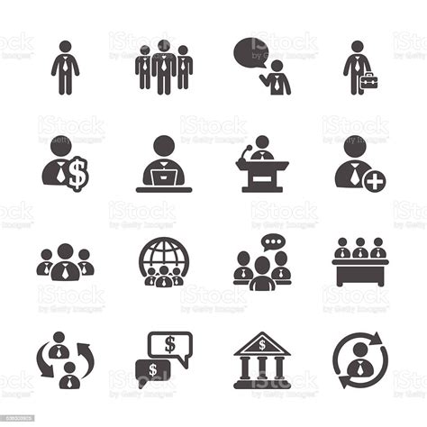 Business People Icon Set Vector Eps10 Stock Illustration Download