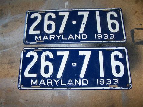 Purchase MARYLAND CAR TAGS 1933 in Saint Leonard, Maryland, US, for US