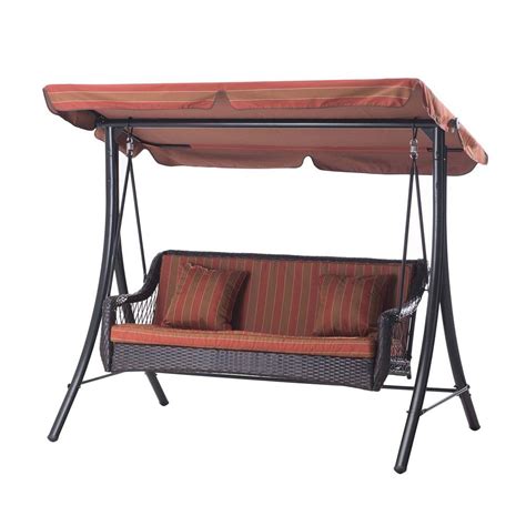 Because anyone can rest anywhere and reading a novel or conversing with your friends. Sunjoy Curry 3-Person Steel Patio Swing-110205004 - The ...