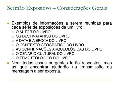 Esboço De Sermão Expositivo