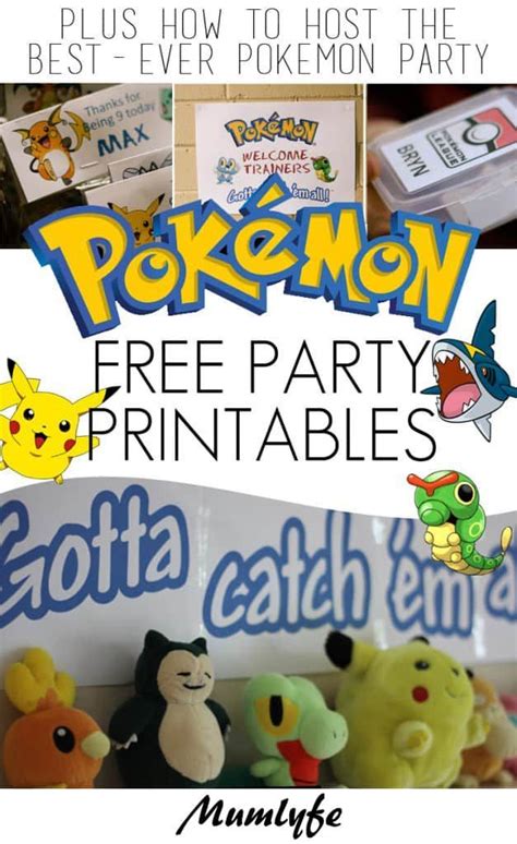 Pokemon Party Free Printables Plus How To Host The Best Ever Pokemon