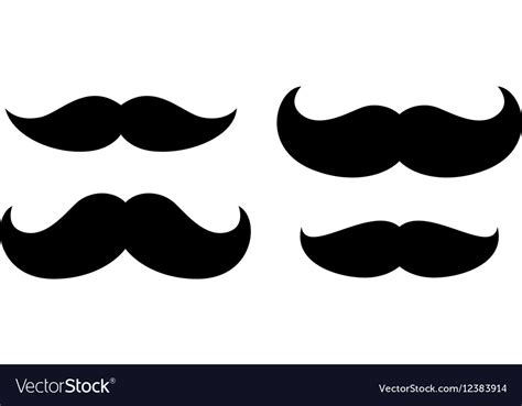 Black Icon Moustache Royalty Free Vector Image