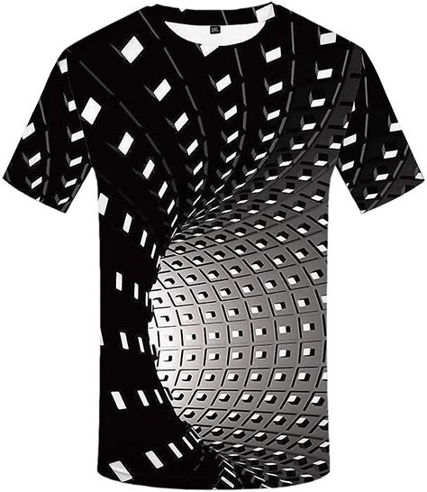 Buy Kyku Men Psychedelic Shirt 3d Optical Illusion T Shirt Black And