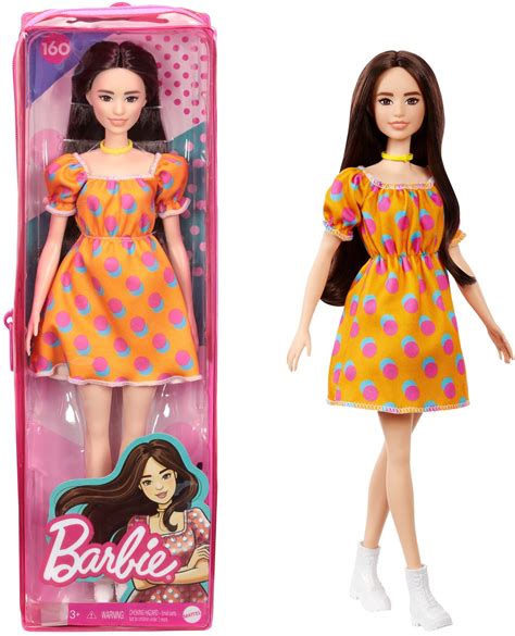 Barbie Fashionistas Doll 160 With Long Brunette Hair Wearing Patterned