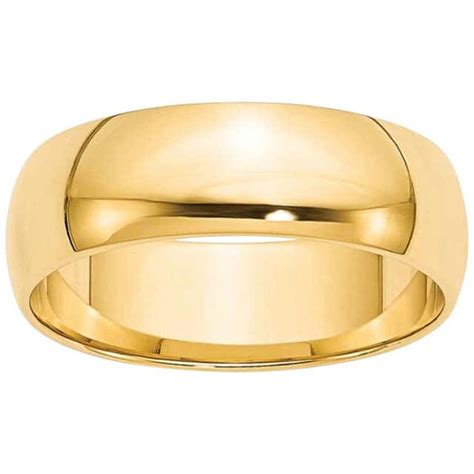 18 Karat Yellow Gold Half Round Classic Wide Wedding Band Ring At