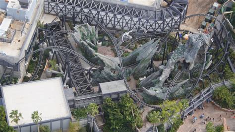 Photos Aerial Images Show Jurassic World Velocicoaster Ride System Raptors And Construction