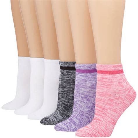 Womens Comfortblend Lightweight Ankle Socks 6 Pack