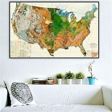 Geological Map Of The United States Us Geology United States Etsy