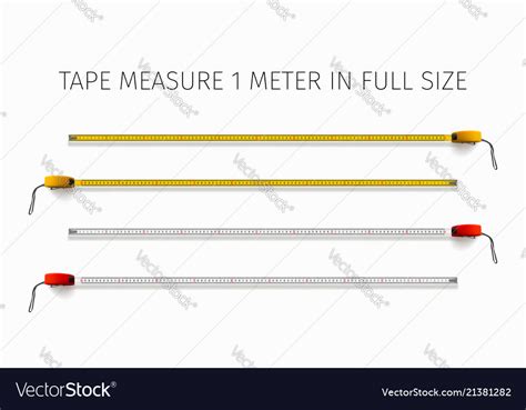 Tape Measure Yellow And Red Yardstick 1 Meter Vector Image
