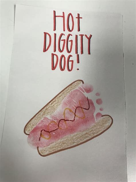 Paper arts and crafts for toddlers and preschoolers. Summer BBQ hot dog art project. Great footprint craft for ...