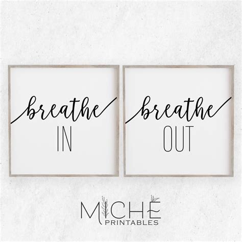 Breathe In And Breathe Out Printable Wall Art Printable Home Etsy