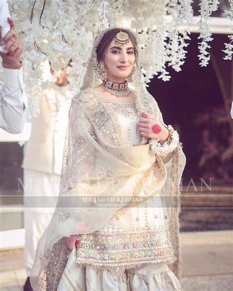 Nikkahnikah Gharara Outfit White N Gold Pakistani Bride Bridal Outfits