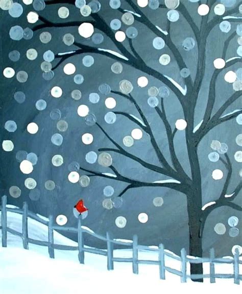 Image Result For Winter Scene Painting Art Lesson Christmas Paintings