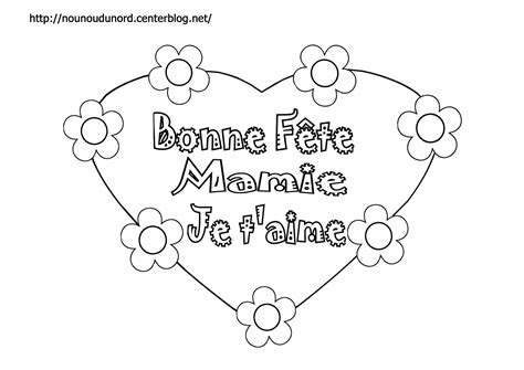 Coeur Bonne F Te Mamie Coloriage Et En Coleur