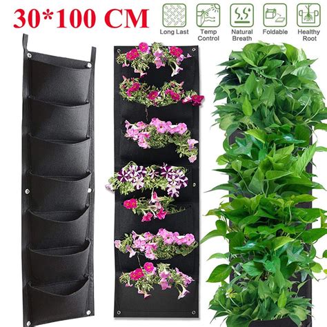 7 Pocket Wall Mounted Vertical Garden Planter For Vegetables Or Flowers