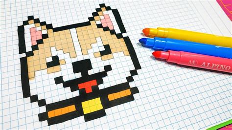 Pixel Art Hecho A Mano Cómo Dibujar Un Perro Kawaii Pixel Art Photo